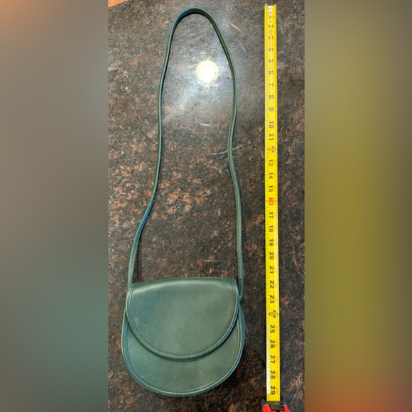 COACH Vintage Casey Bag Leather Crossbody Handbag Dark Emerald Green 80s / 90s - Picture 13 of 14